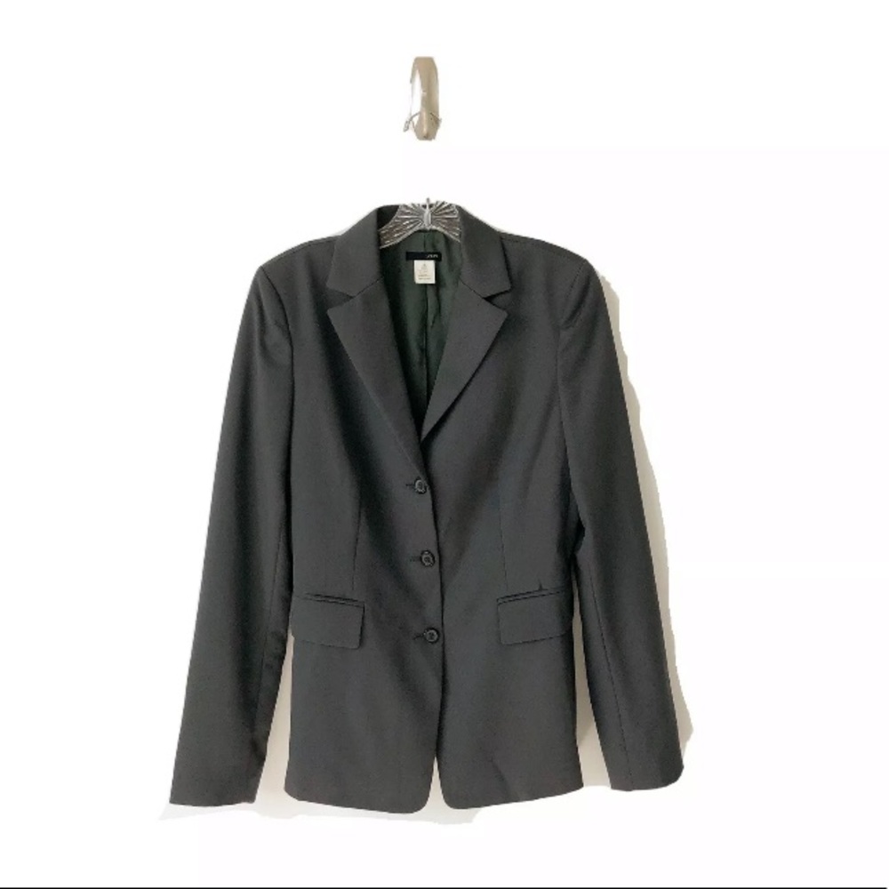 J. Crew Blazer Tall 6 100% Wool Gray/Green T6